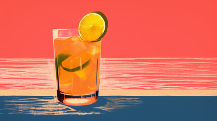 tequila sunrise, textured brushstrokes, purist, minimal.