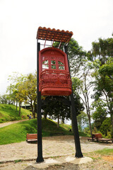 Monument of colonial wooden balcony