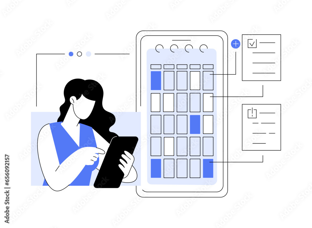 Wall mural scheduling systems abstract concept vector illustration.