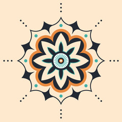 Indian Mandala. Ethnic Colorful Design. Vector Illustration