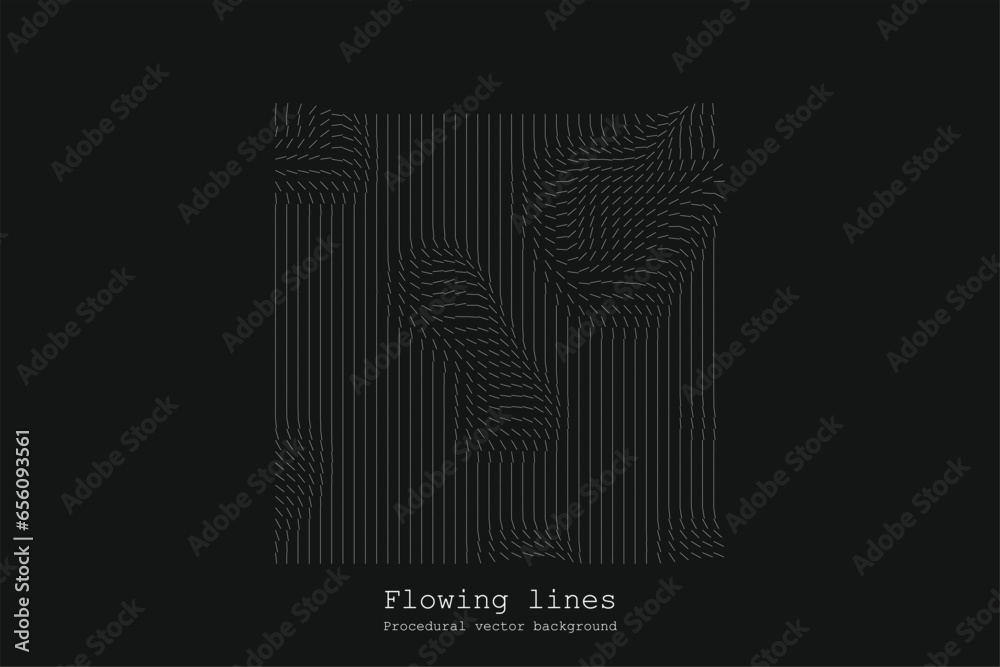 Poster abstract line matrix pattern. noise flow dynamic.
