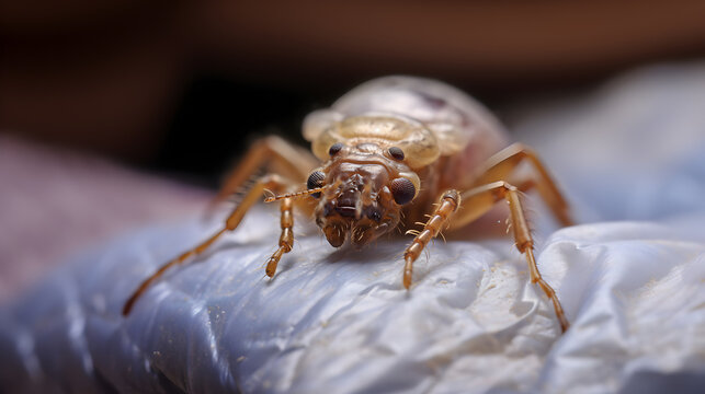 insecte type punaise de lit en vue macroscopique