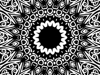 Luxurious Black and white batik ethnic dayak aztec Kalimantan pattern for background textile garment
