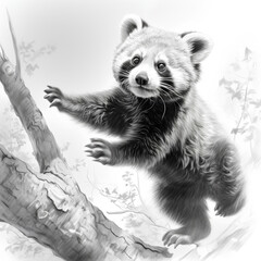 絶滅危惧種　レッサーパンダ｜lesser panda endangered species Generative AI