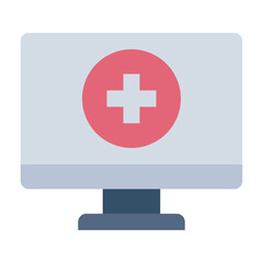 Obraz premium Monitor with health symbol icon