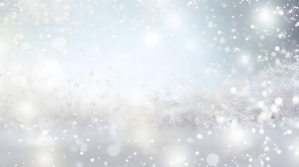 Fototapeta premium Abstract winter snow with white snowflakes confetti and bokeh. Festive minimal background.