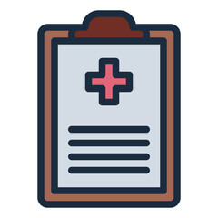 Prescription medical record with clipboard icon