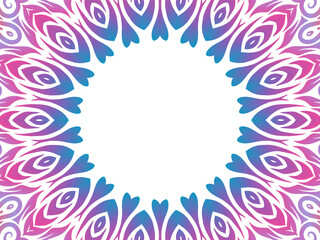 Luxurious frame colourful batik ethnic dayak aztec Kalimantan pattern for background textile garment