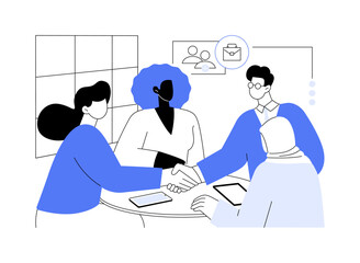 New business contact abstract concept vector illustration.