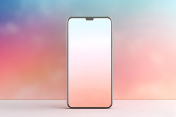 Sleek smartphone on pastel background, cell phone mockup photography, mobile phone isolated on pastel colored background