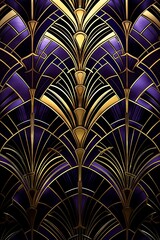 Art Deco background, futuristic geometric design, design element, vertical aspect ratio, Generative AI
