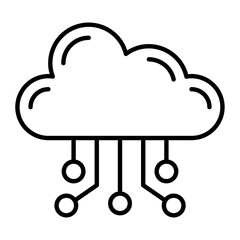 Cloud Technology Outline Icon