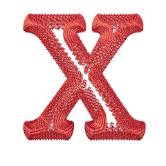 Symbol made of red dollar signs. letter x