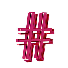 Pink symbol view from left