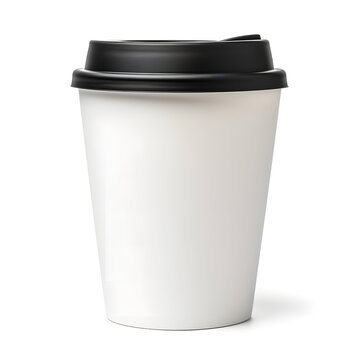 Close up of white cup mockup isolated on a white background