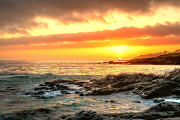 sunset over ocean