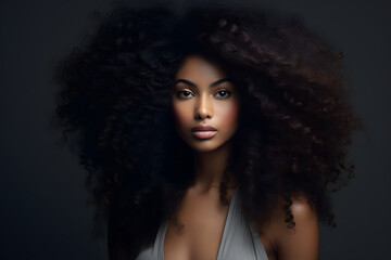 Elegante Afroamerikanische Sch&ouml;nheit vor neutralem Hintergrund