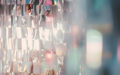 Abstract metallic background with glitters and bokeh, soft Holographic Textures, 3d rendering