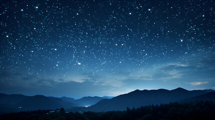 Clear starry sky at night. Beautiful night sky, Milky Way - obrazy, fototapety, plakaty