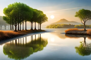 A coastal mangrove ecosystem with tangled roots and saltwater channels.