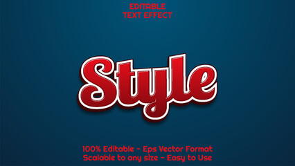 3d simple red text effect style, editable text effect