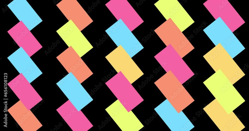 Wall mural simple moving squares transition animation. modern geometric shapes transition, intro or ending on b