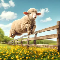Zelfklevend Fotobehang sheep in a field © Stephen