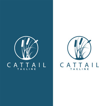 Cattail Logo Design Vector Simple Illustration Symbol Template