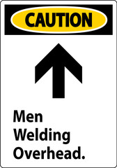 Caution Sign Men Welding Overhead.