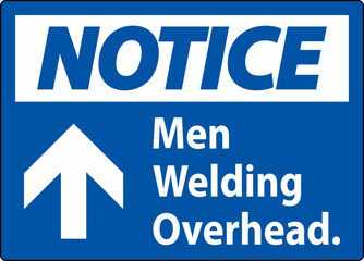 Fototapeta premium Notice Sign Men Welding Overhead.