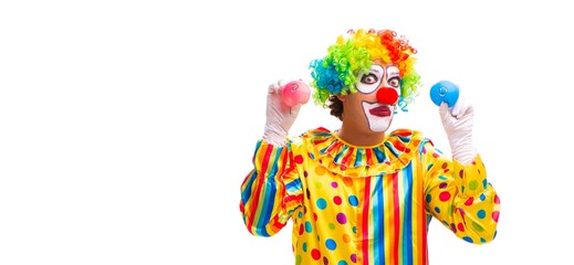 Male clown isolated on white