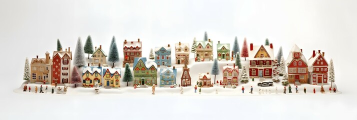 christmas village miniture - obrazy, fototapety, plakaty