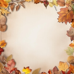 Naklejka na ściany i meble mockup Autumn leaves, image with copy space