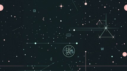 constellation seamless pattern - obrazy, fototapety, plakaty