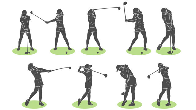 Female Golf Player Silhouette.