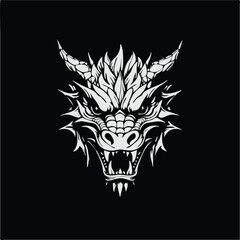 head dragon mascot logo design vector