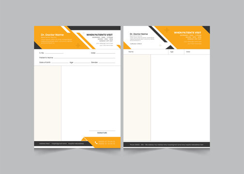 Set Of Doctor Prescription Template In A4 Size, Prescription For Clinic Or Medical Doctor, Vector Illustration Eps 10