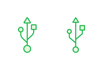 Usb icon set. Flash disk icon vector