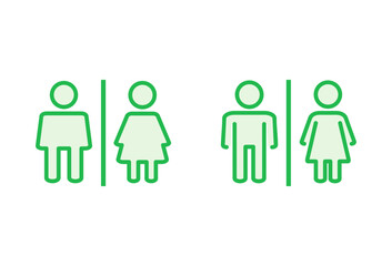 Toilet icon set. restrooms icon vector. bathroom sign. wc, lavatory