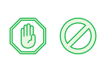 Stop icon set. stop road sign. hand stop icon vector