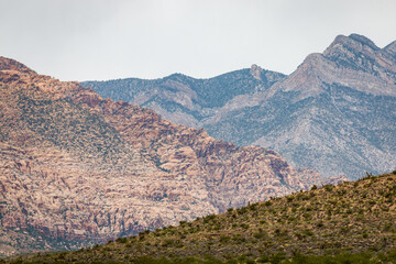 Red Rock Canyon National Conservation Area, landscape with mountains and sky
