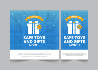 Safe toys and gifts month, december month kids occasional days, vector illustration eps 10