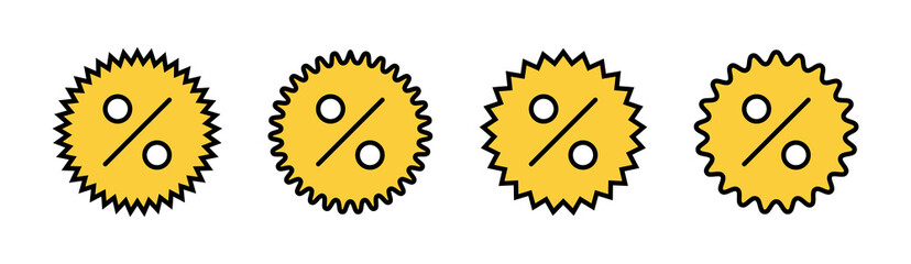 Discount icon set for web and mobile app. Discount tag sign and symbol