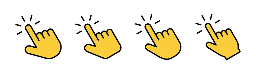 Obraz premium Hand click icon set for web and mobile app. pointer sign and symbol. hand cursor icon