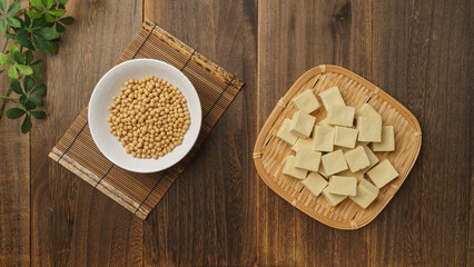 freeze-dried tofu・日本の高野豆腐と大豆