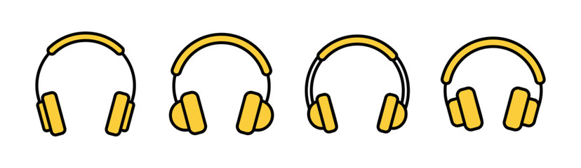 Headphone icon set  for web and mobile app. headphone sign and symbol