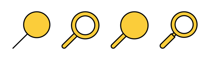 Search icon set for web and mobile app. search magnifying glass sign and symbol