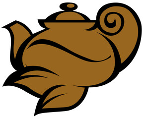 Illustration of brown teapot without background