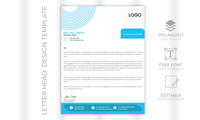 Minimalist concept business style letterhead template design. Professional & modern letterhead 