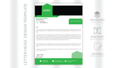 Minimalist concept business style letterhead template design. Professional & modern letterhead 